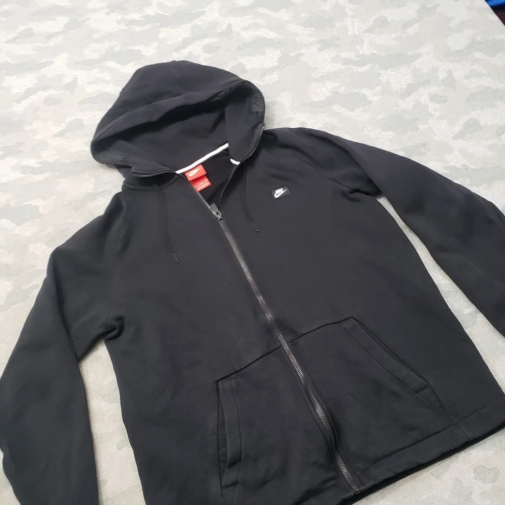 Nike Full Zip Hoodie Mens Large Black Fleece Athletic Sweatshirt Outdoors Gym